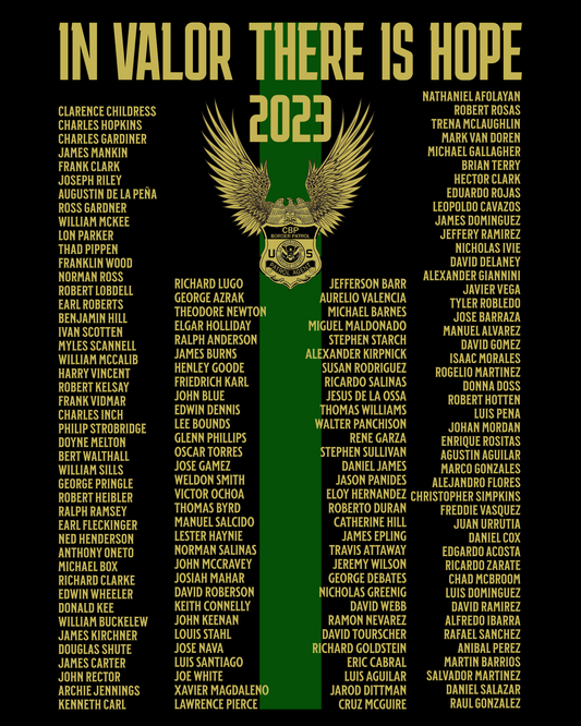 Honoring Heroes: The 2023 Valor Memorial Border Patrol Graphic T-Shirt Design