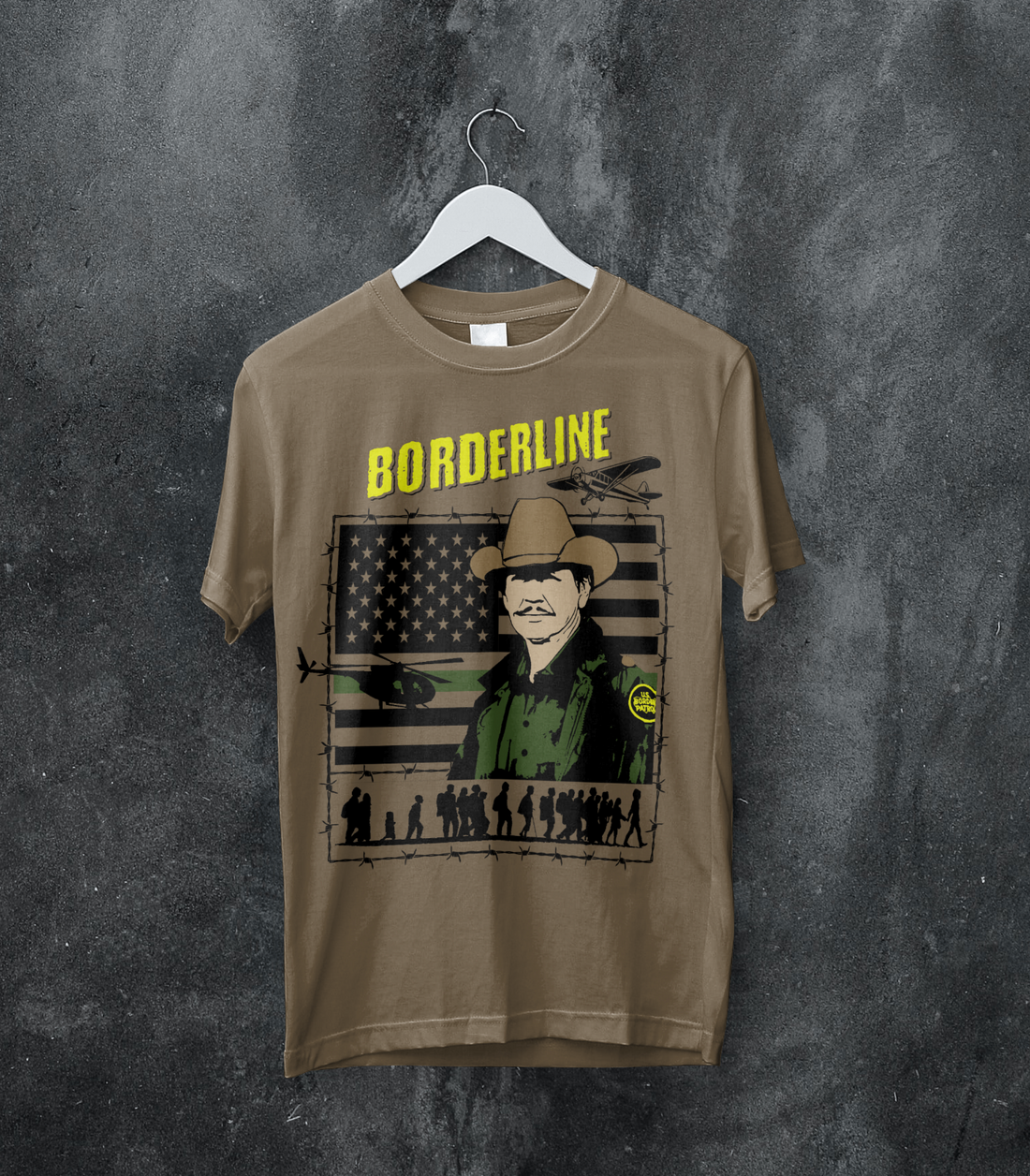 "Borderline" - A Tribute to Border Patrol's Cinematic Legacy: The Graphic T-Shirt Design