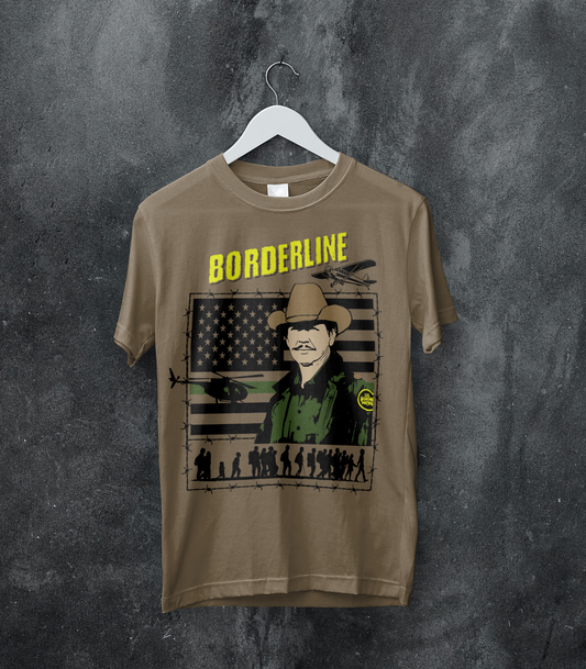 "Borderline" - A Tribute to Border Patrol's Cinematic Legacy: The Graphic T-Shirt Design