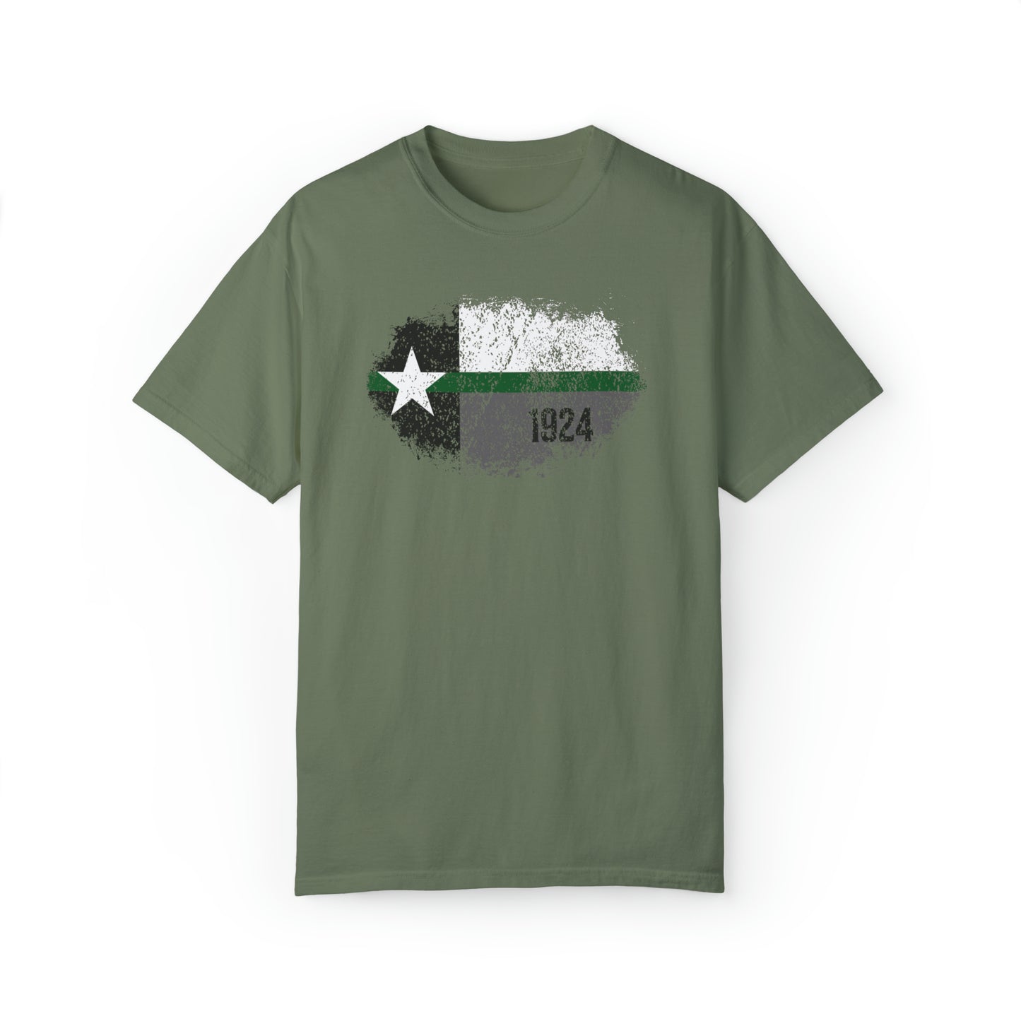 Texas Grunge Thin Green Line Flag Border Patrol T-Shirt 21