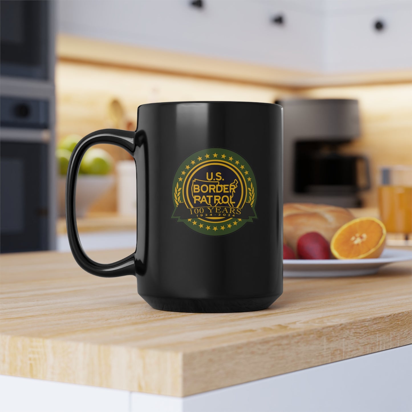 Border Patrol Centennial Black Mug (15oz)