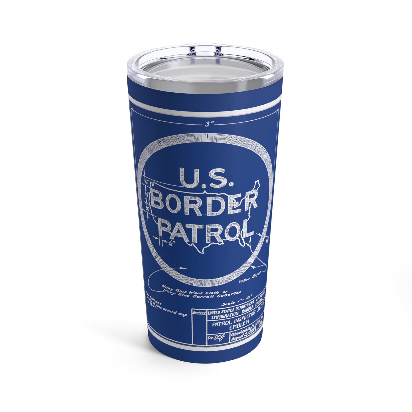 U.S. Border Patrol Blue Print Tumbler 20oz