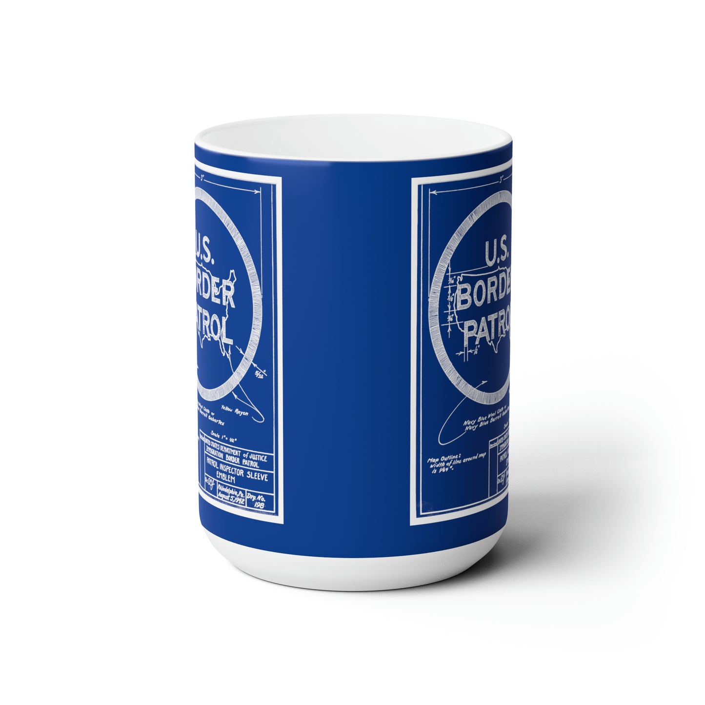 Border Patrol Blueprint Logo Mug 15oz 1