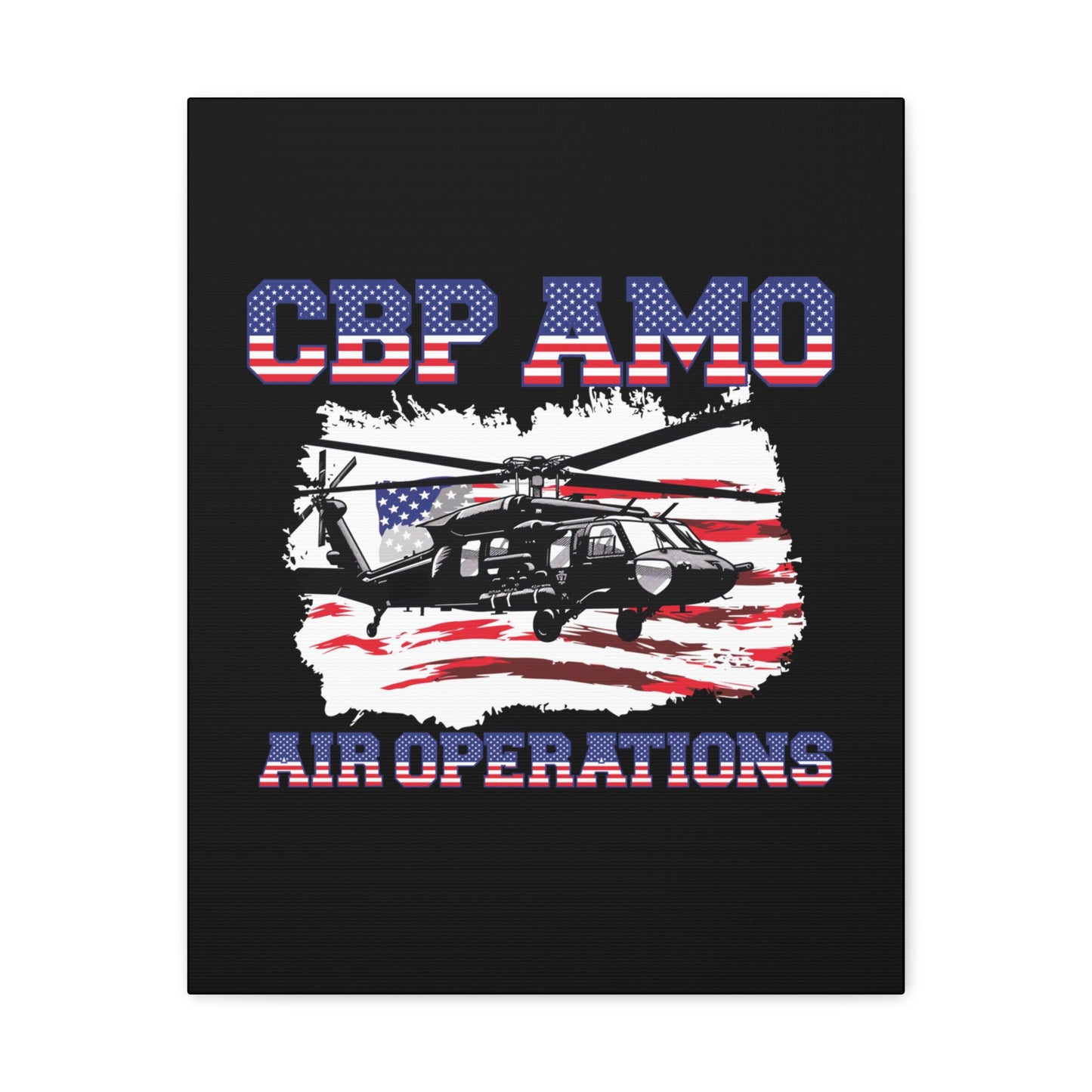 CBP AMO Blackhawk Patriotic Canvas Art by Vint Hill Designs