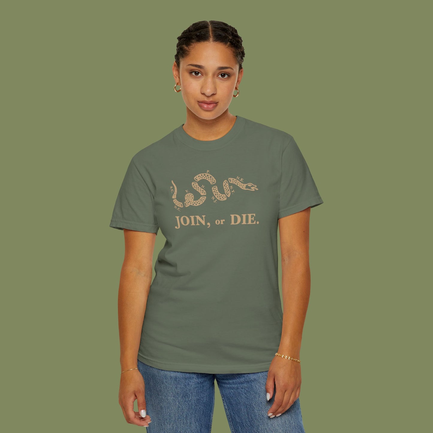 Join or Die Patriotic T-Shirt by Vint Hill Designs