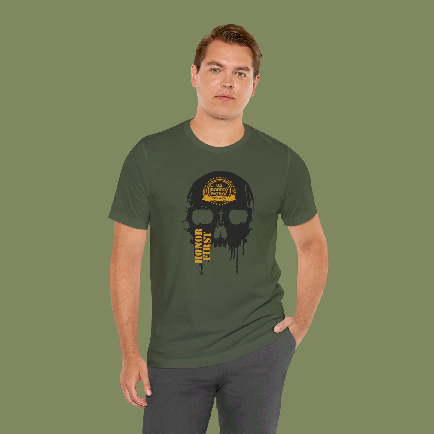 Border Patrol Centennial Honor First Punisher Themed T-Shirt by Vint Hill Designs