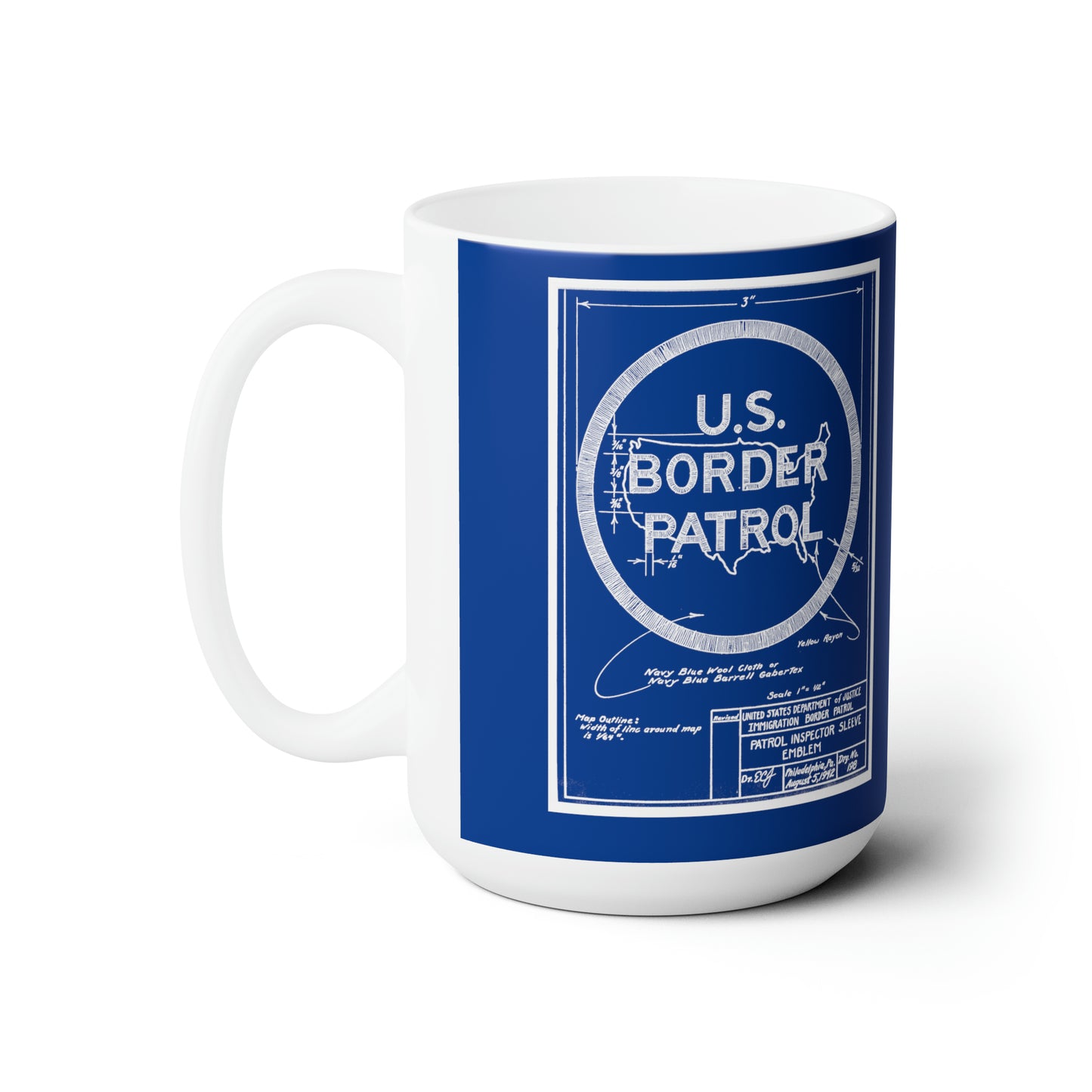 Border Patrol Blueprint Logo Mug 15oz 2