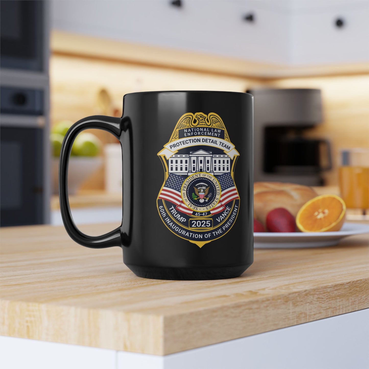 60th Presidential Inauguration Protection Team Black Mug (15oz)