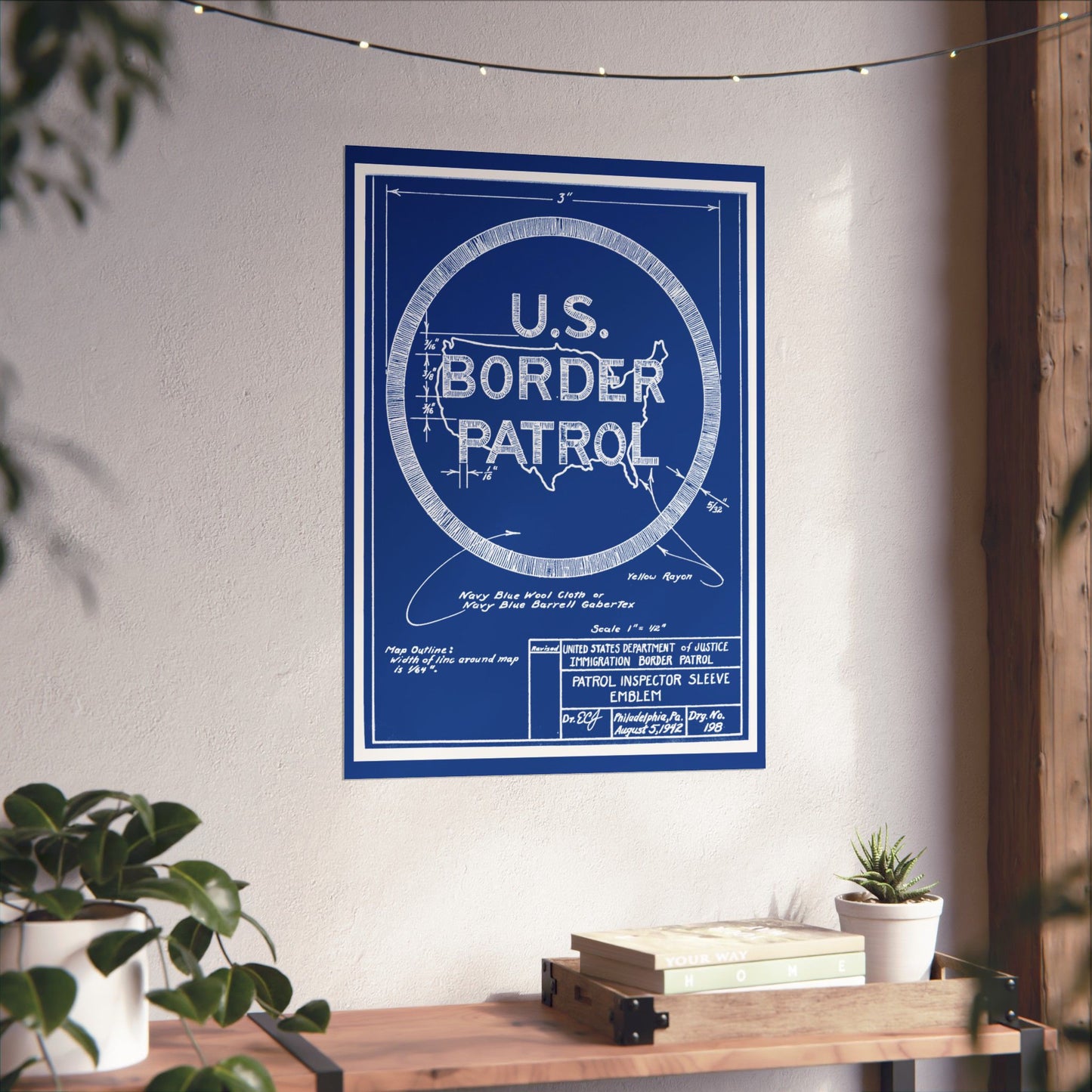 Border Patrol Logo Blue Print Poster