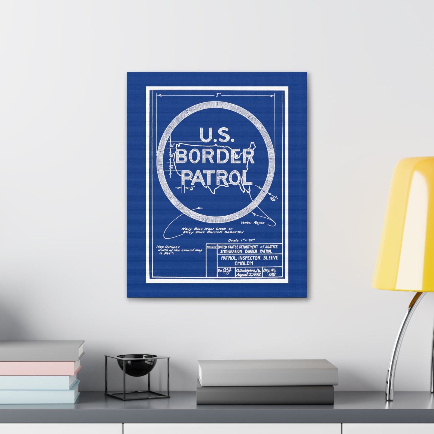 BP Logo Blue Print Canvas Art Border Patrol Art 4