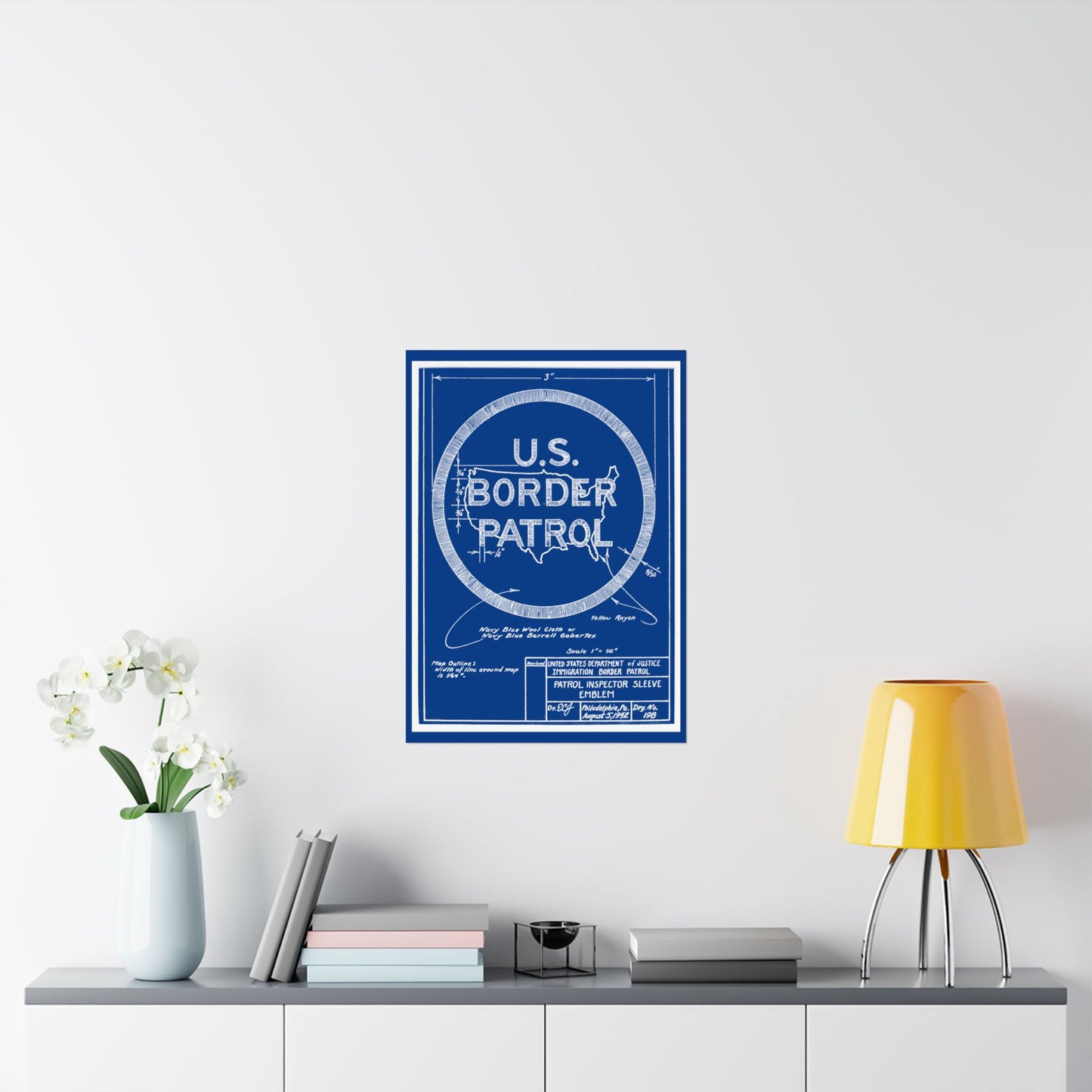 Border Patrol Logo Blue Print Poster