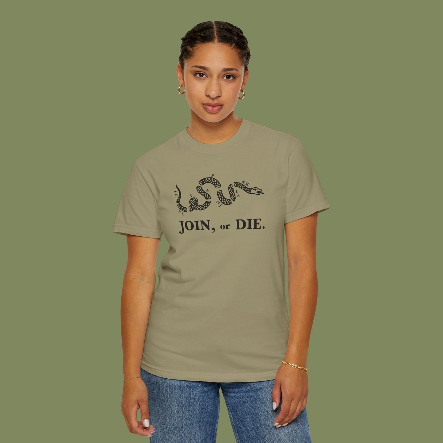 Join or Die Patriotic T-Shirt by Vint Hill Designs