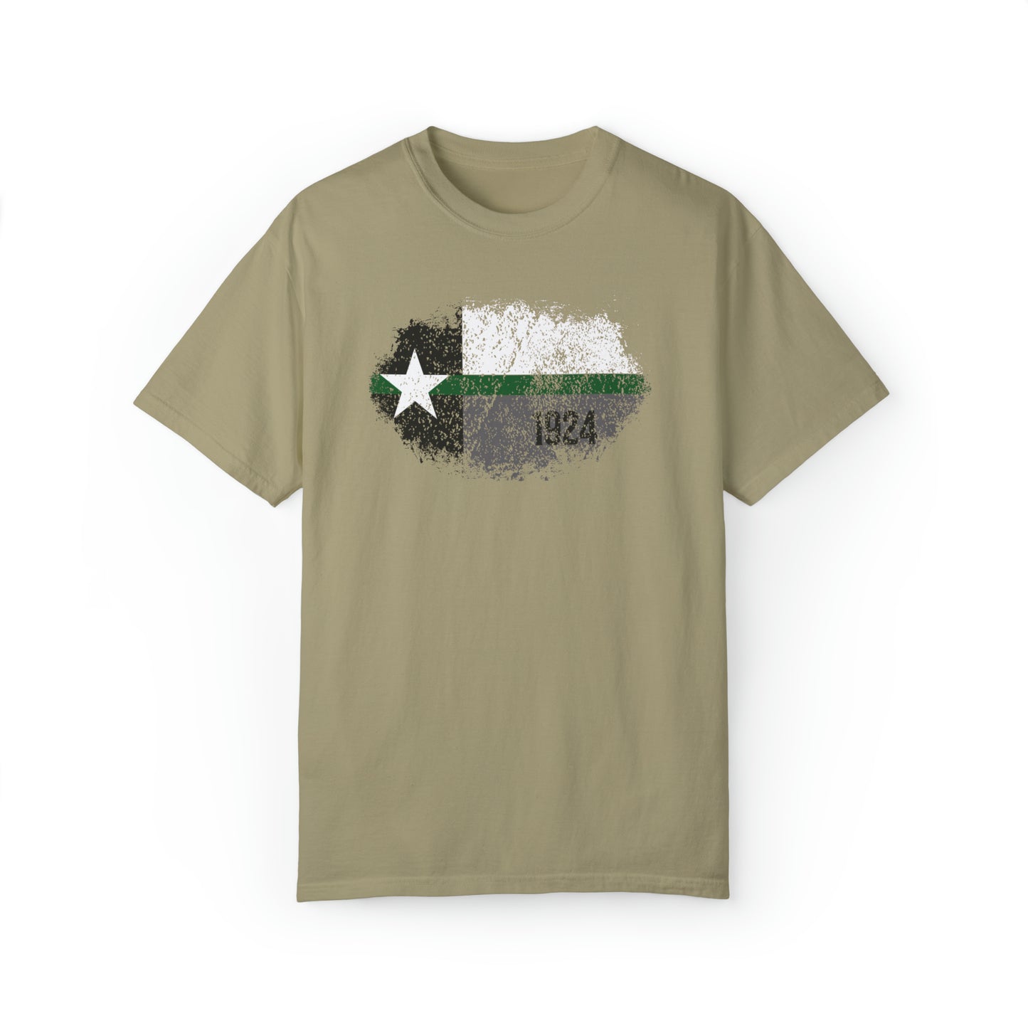 Texas Grunge Thin Green Line Flag Border Patrol T-Shirt 19