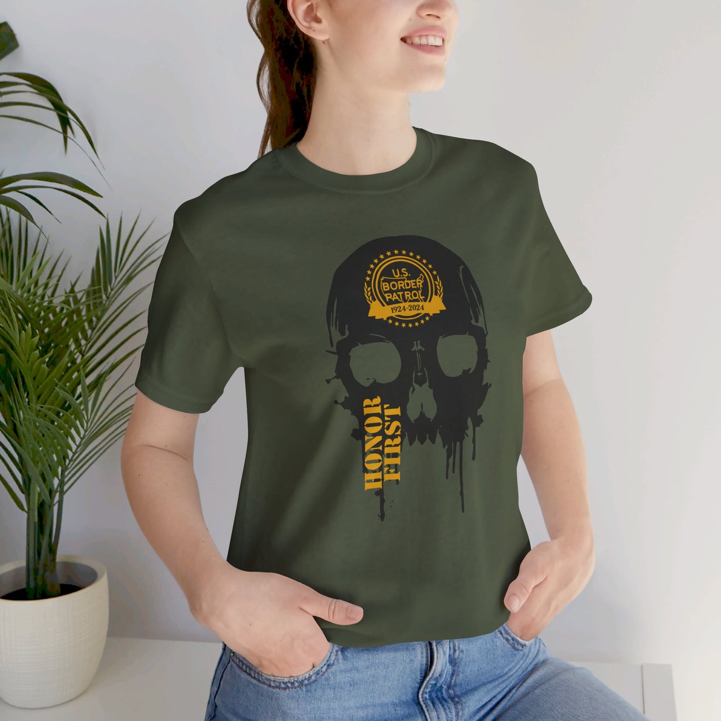 Border Patrol Centennial Honor First Punisher Themed T-Shirt by Vint Hill Designs