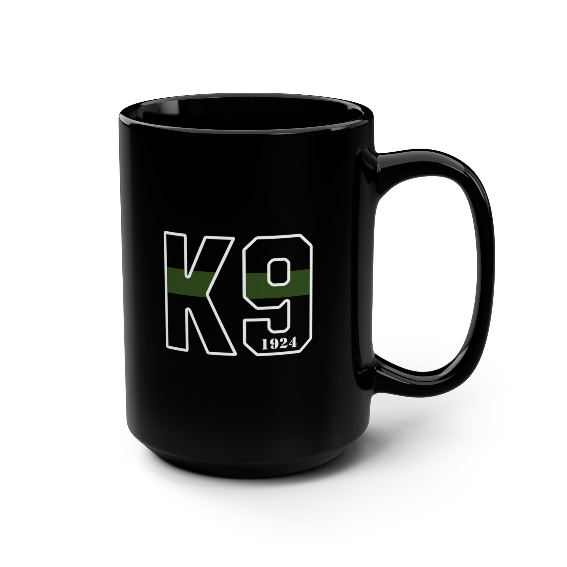 Border Patrol K9 Thin Green Line Black Mug 2