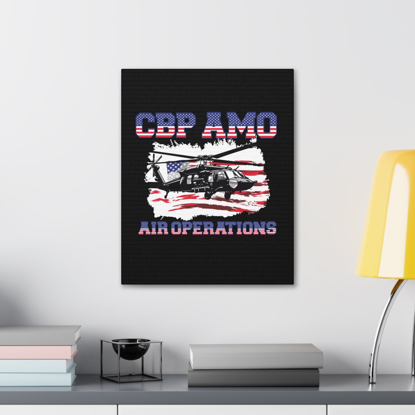 CBP AMO Blackhawk Patriotic Canvas Art by Vint Hill Designs