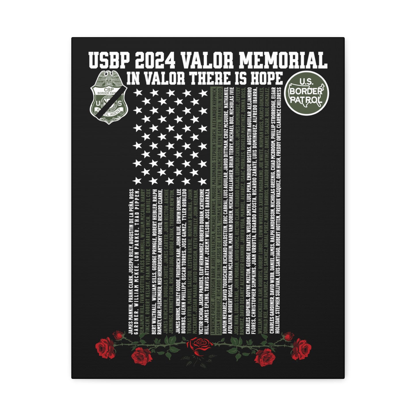 U.S. Border Patrol 2024 Valor Memorial Canvas Art