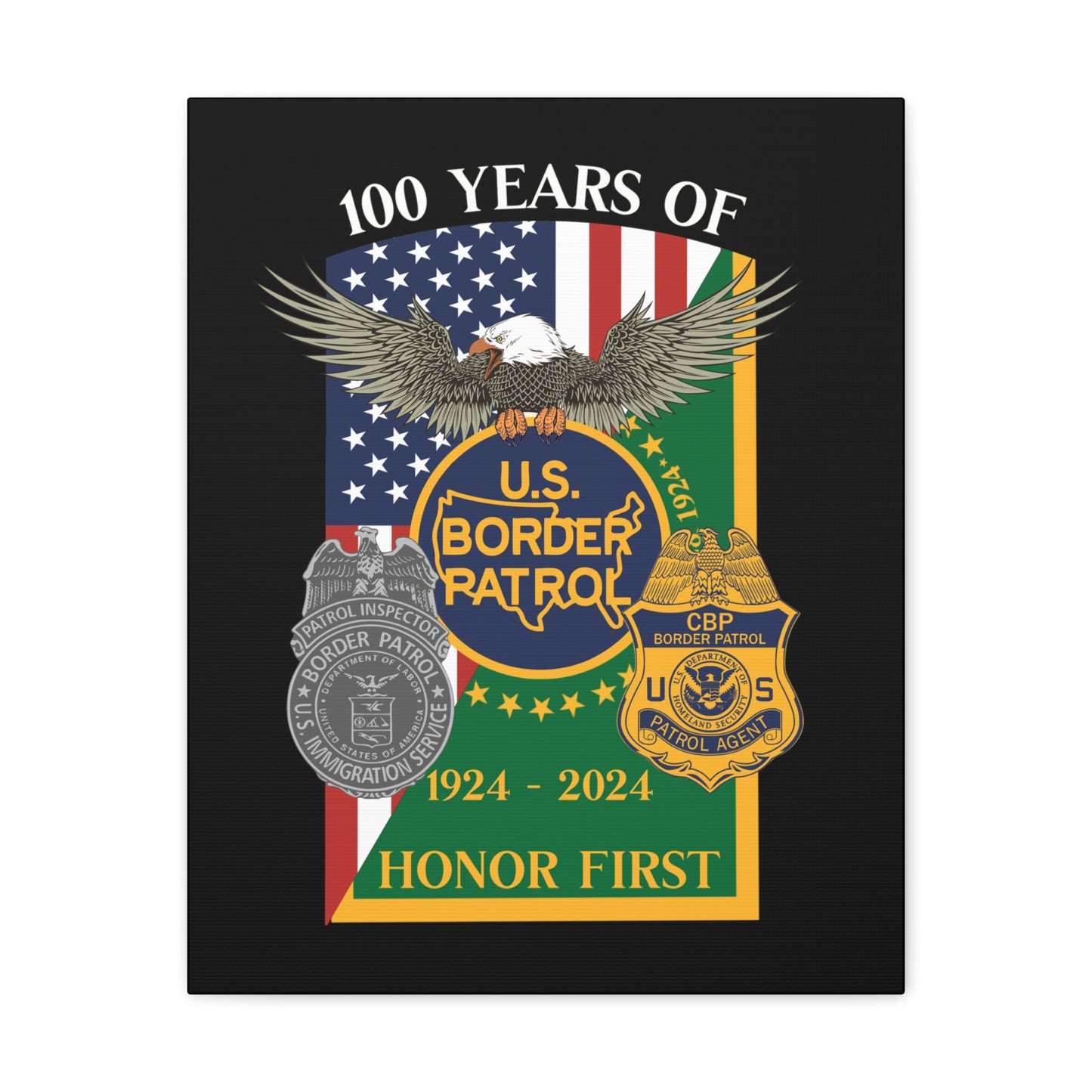 Border Patrol Centennial Canvas (16" by 20")