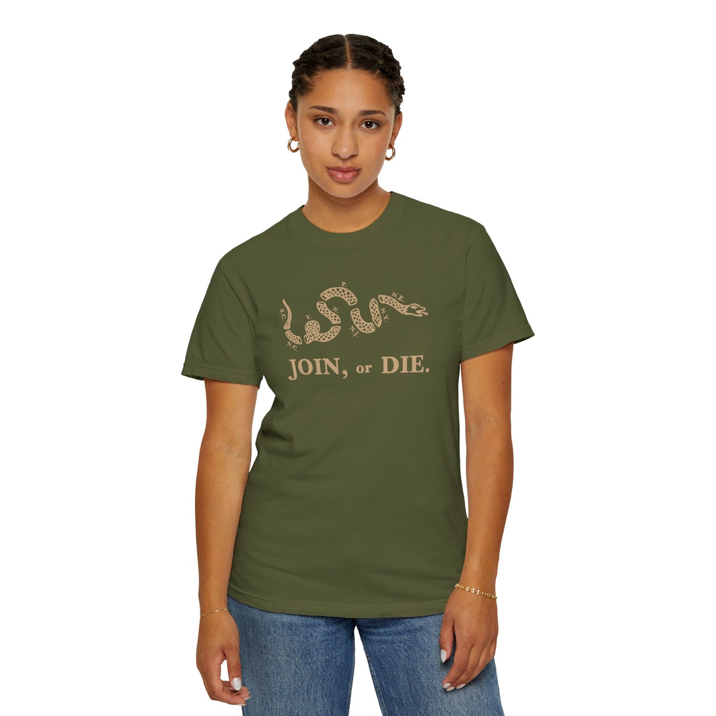 Join or Die Patriotic T-Shirt by Vint Hill Designs