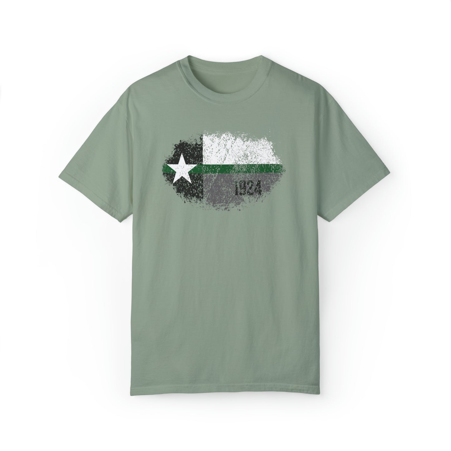 Texas Grunge Thin Green Line Flag Border Patrol T-Shirt 12