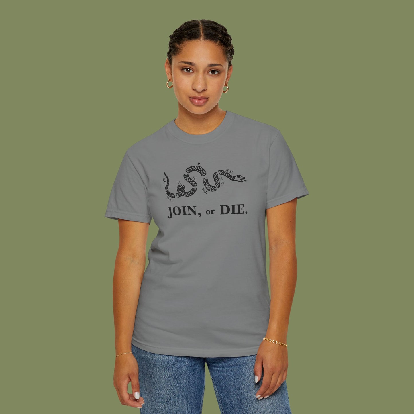 Join or Die Patriotic T-Shirt by Vint Hill Designs