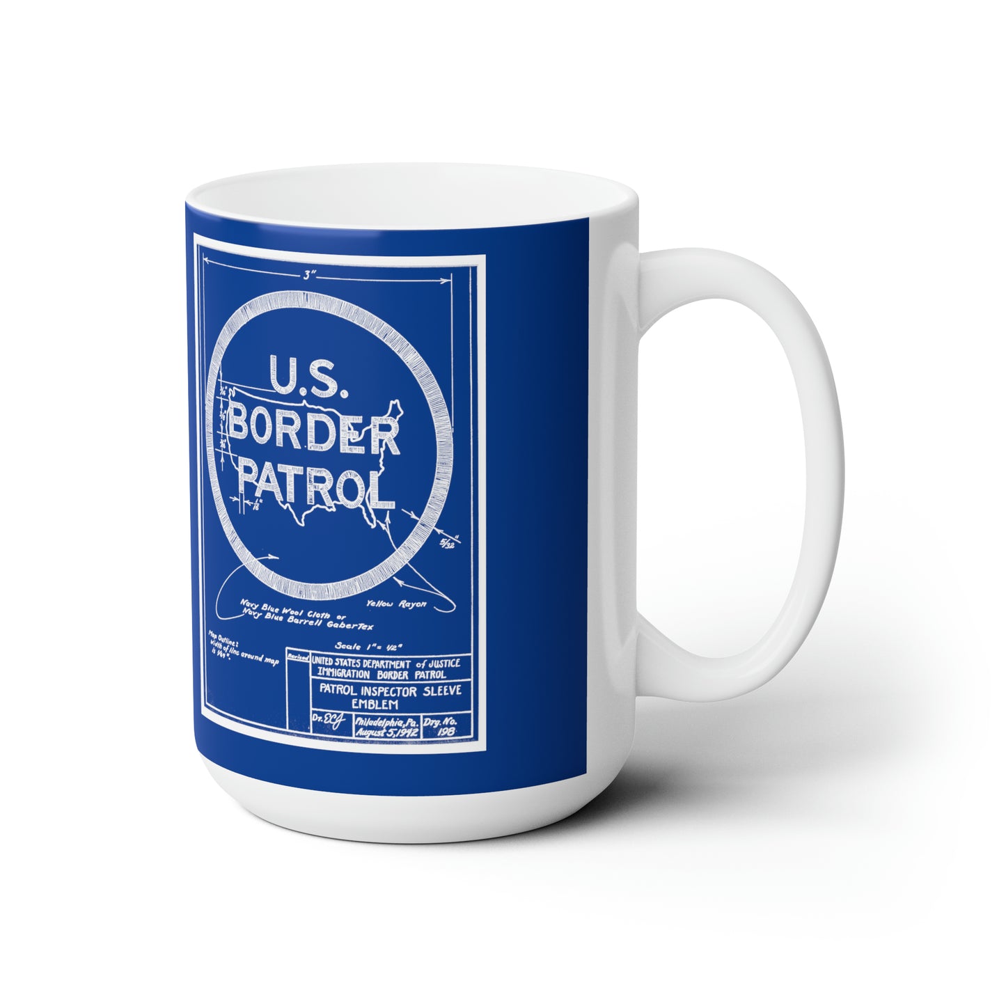 Border Patrol Blueprint Logo Mug 15oz