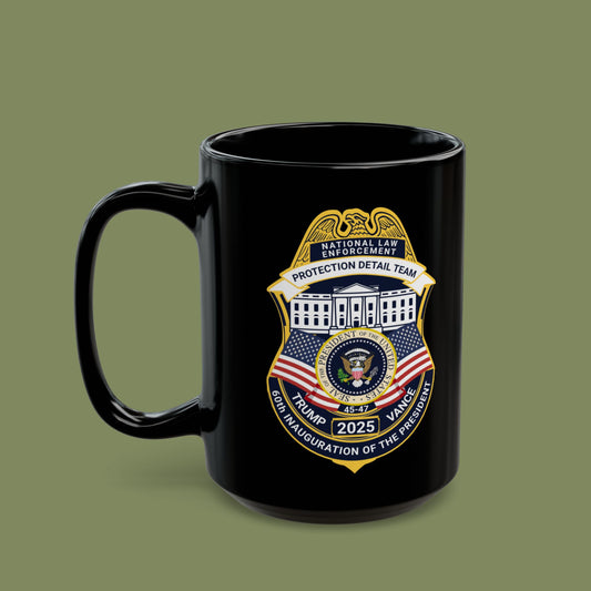 60th Presidential Inauguration Protection Team Black Mug (15oz)