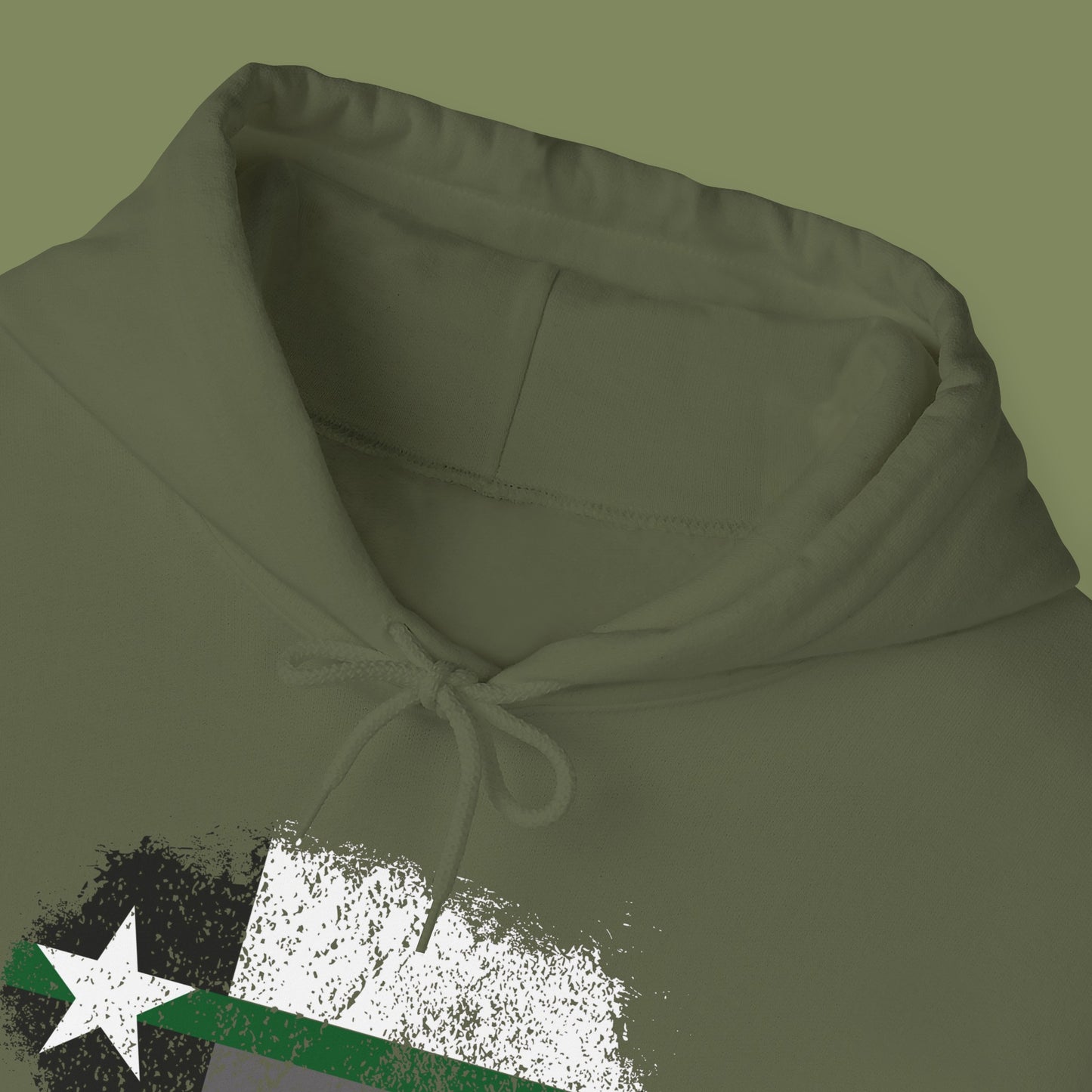 Texas Grunge Thin Green Line Flag Border Patrol Hoodie