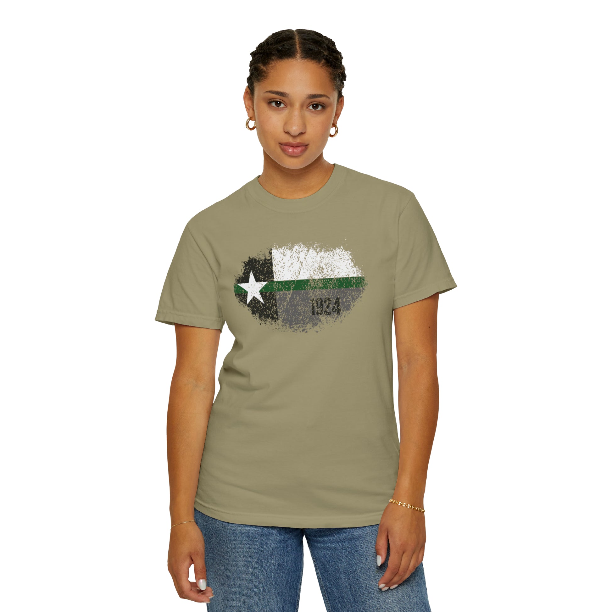 Texas Grunge Thin Green Line Flag Border Patrol T-Shirt 15