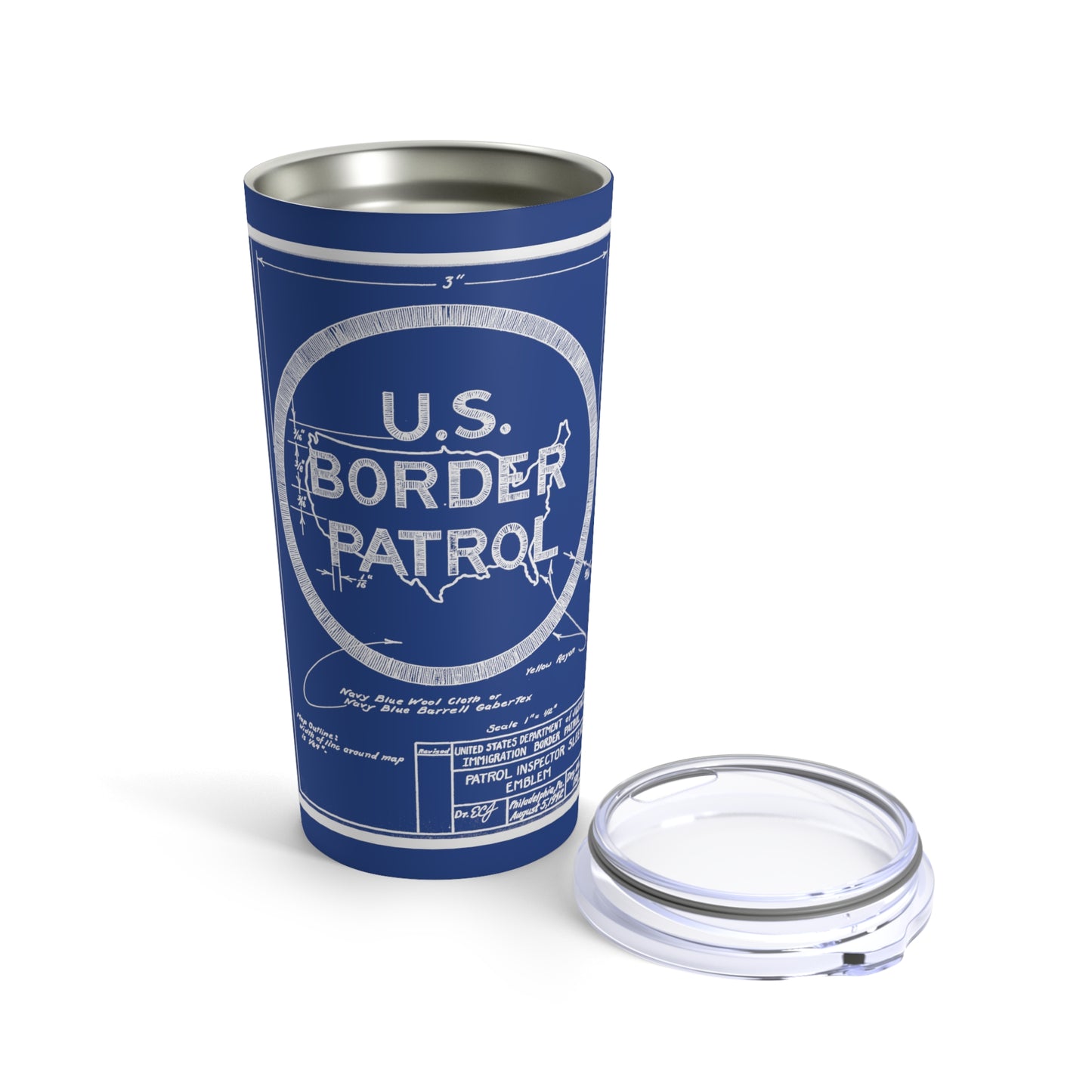 U.S. Border Patrol Blue Print Tumbler 20oz