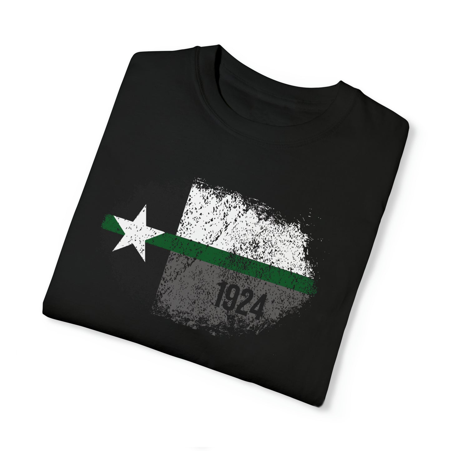 Texas Grunge Thin Green Line Flag Border Patrol T-Shirt 5