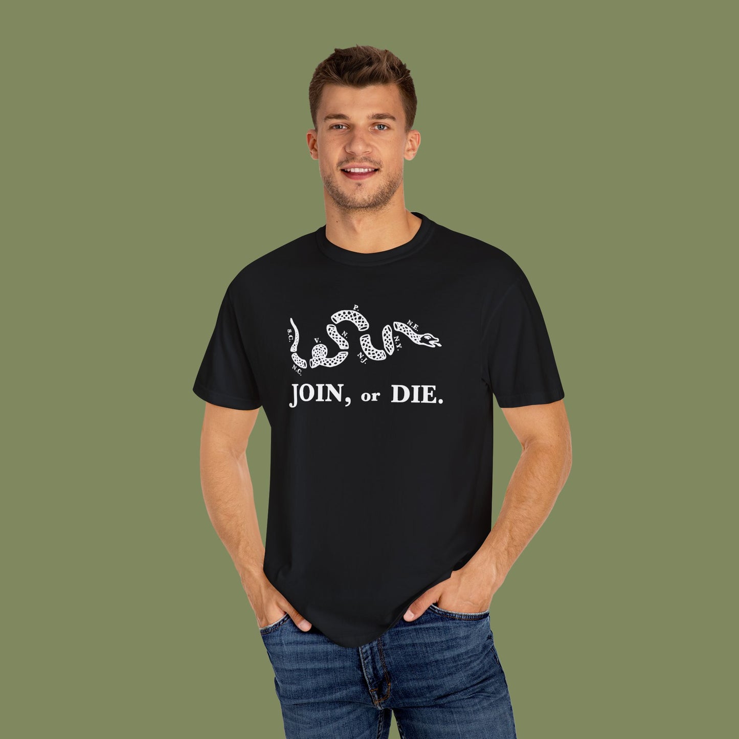 Join or Die Patriotic T-Shirt by Vint Hill Designs