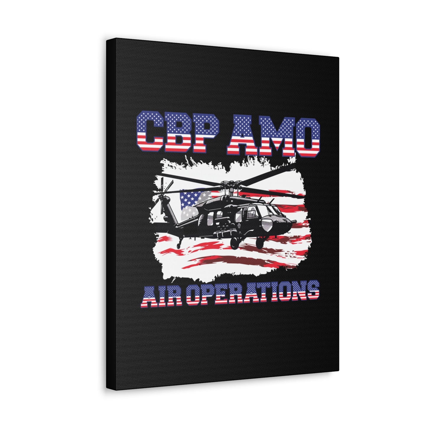 CBP AMO Blackhawk Patriotic Canvas Art by Vint Hill Designs