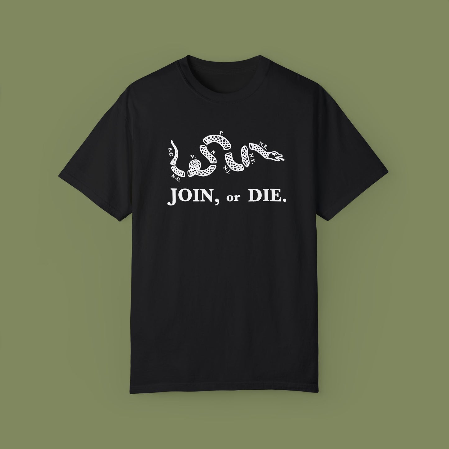 Join or Die Patriotic T-Shirt by Vint Hill Designs