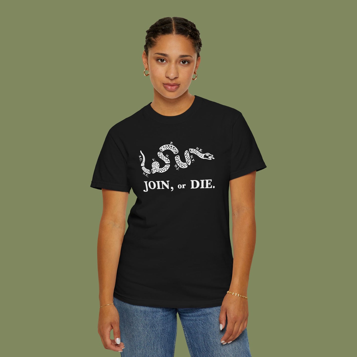 Join or Die Patriotic T-Shirt by Vint Hill Designs