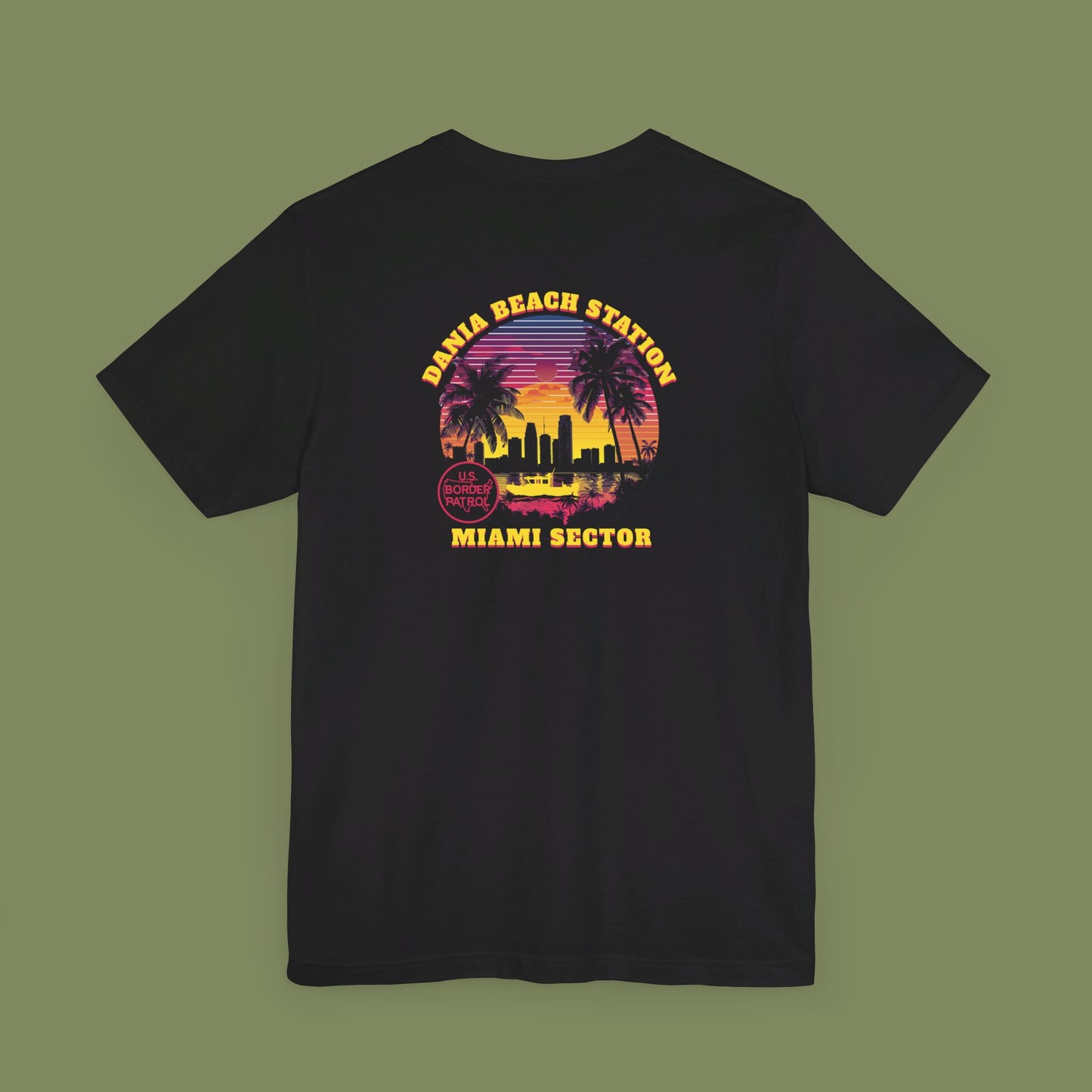 Dania Beach Border Patrol Station MWR Sunset T-Shirt