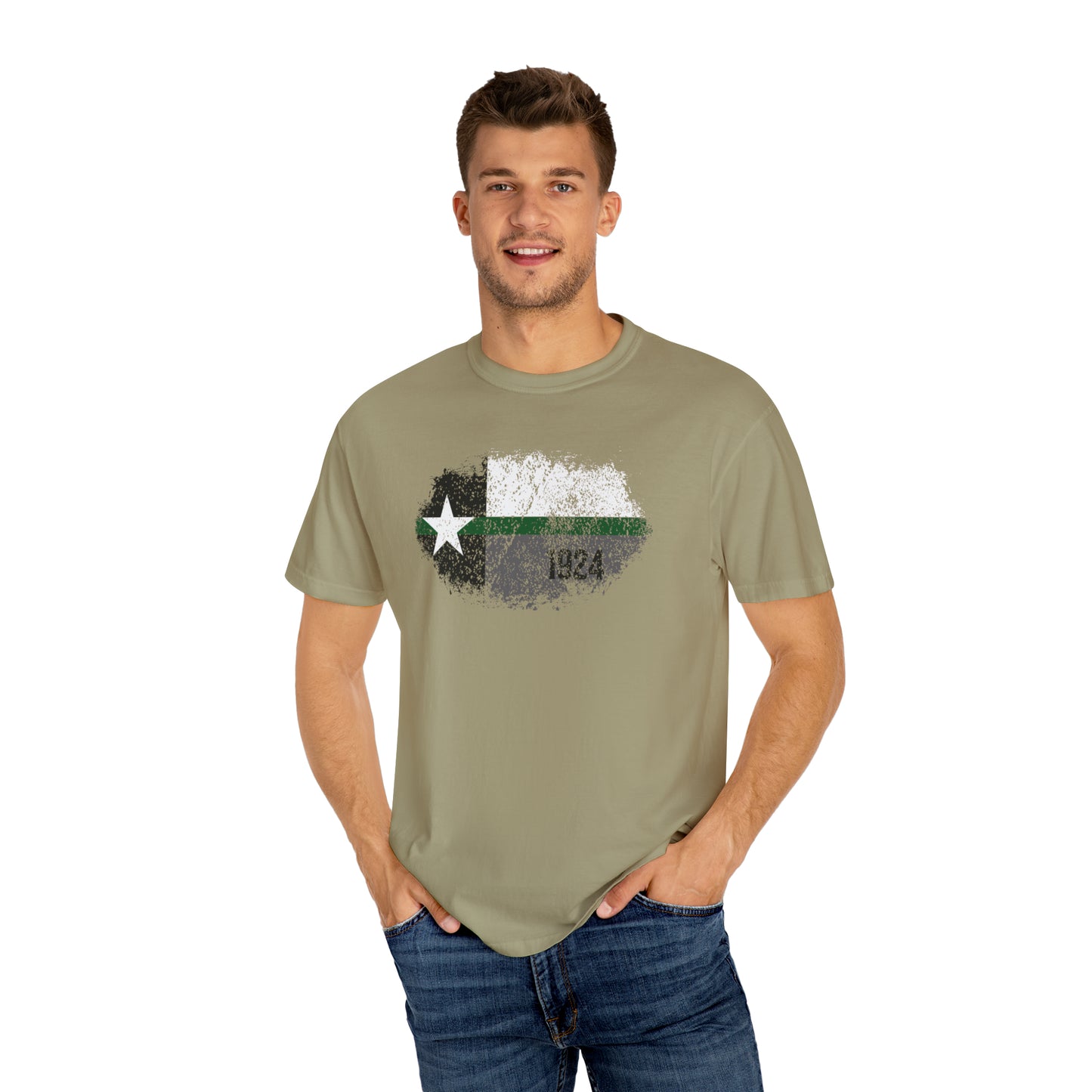 Texas Grunge Thin Green Line Flag Border Patrol T-Shirt 14