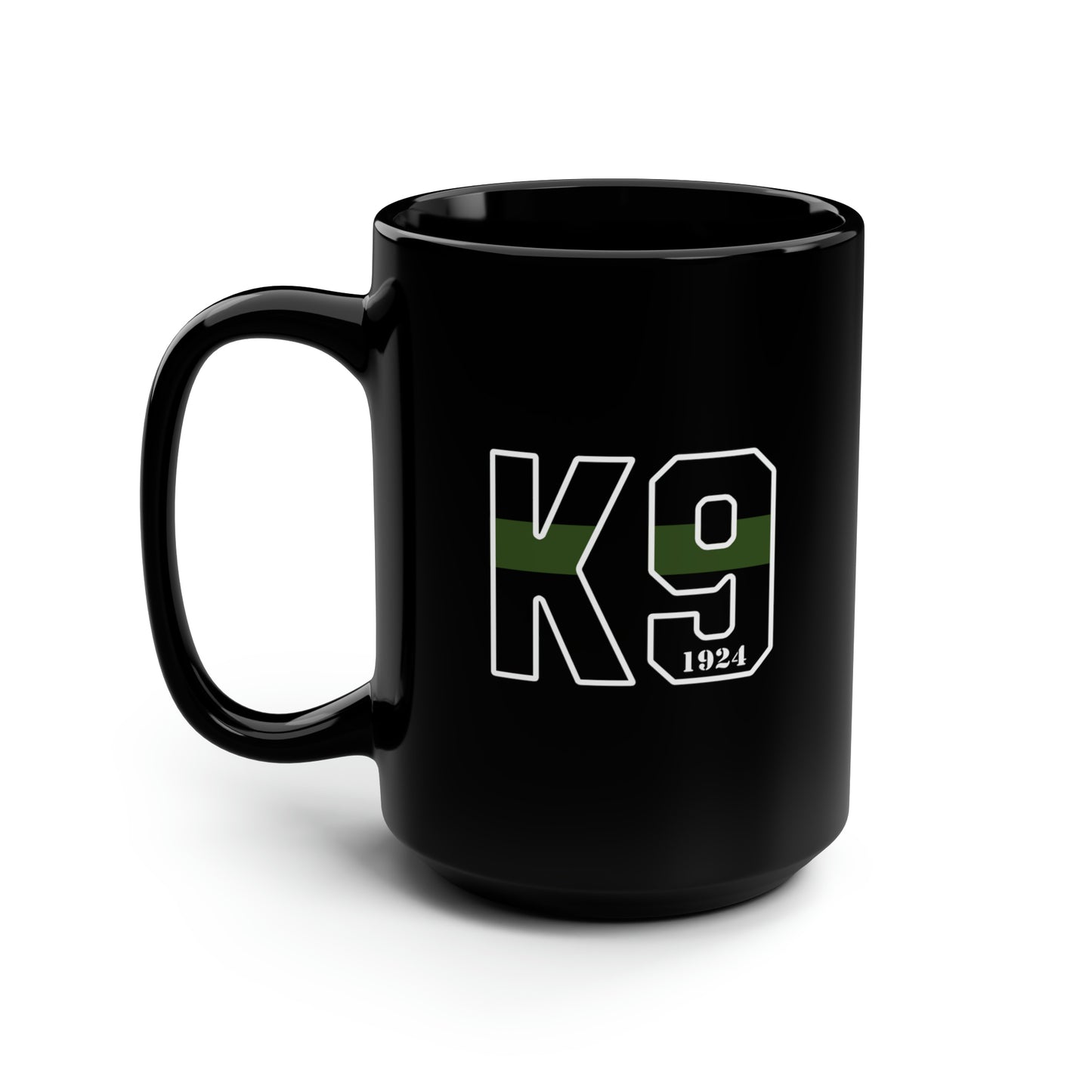 Border Patrol K9 Thin Green Line Black Mug