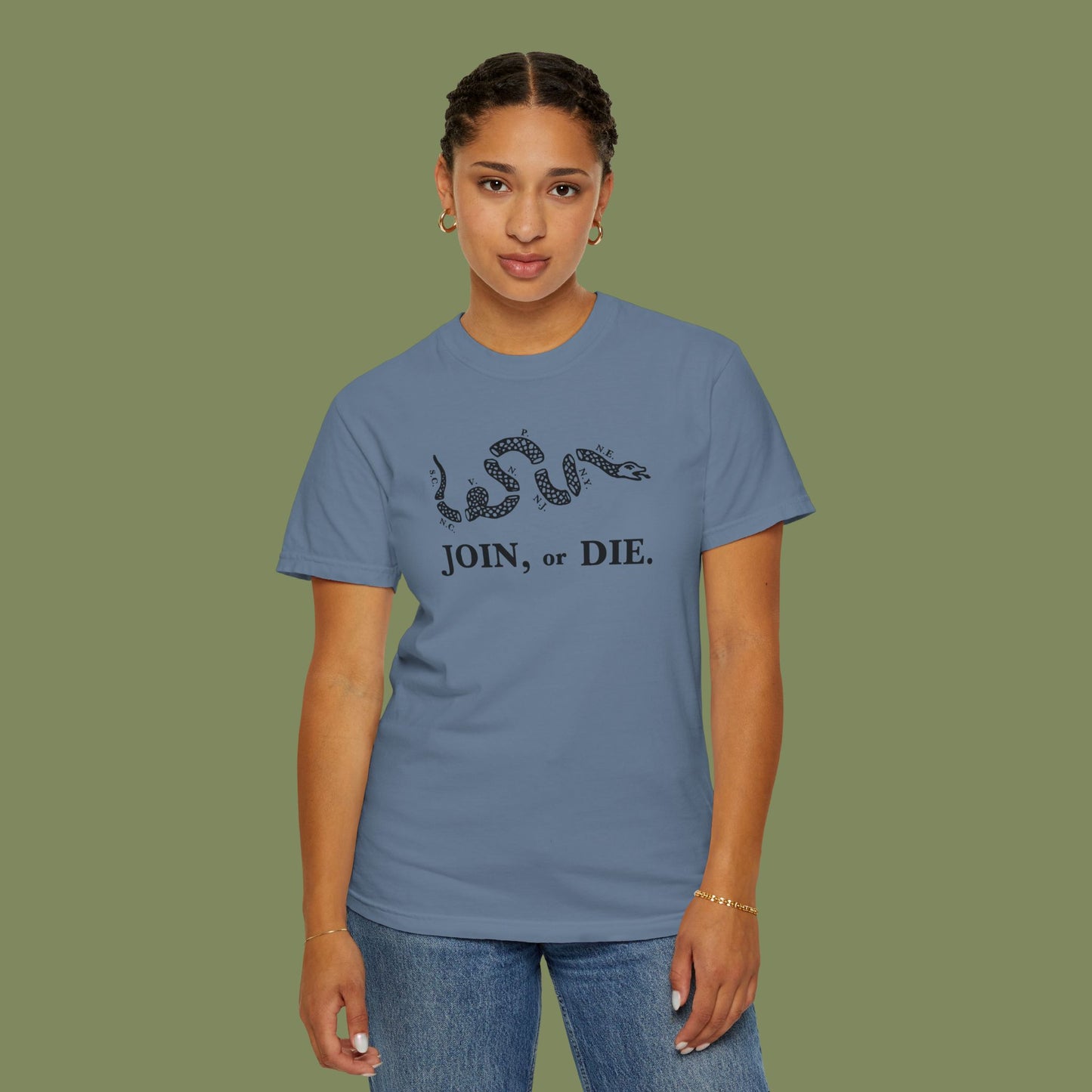 Join or Die Patriotic T-Shirt by Vint Hill Designs