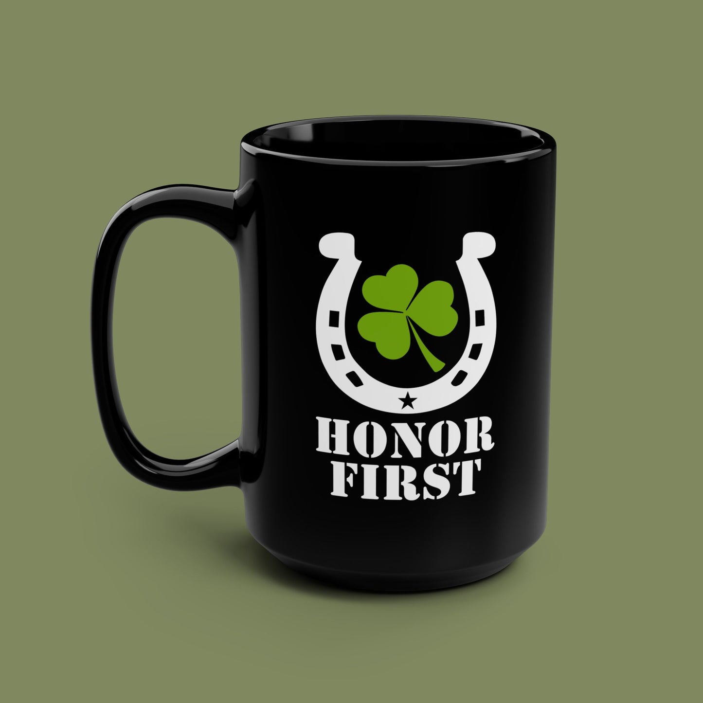 Border Patrol St. Patrick Day's Honor First Black Mug, 15oz