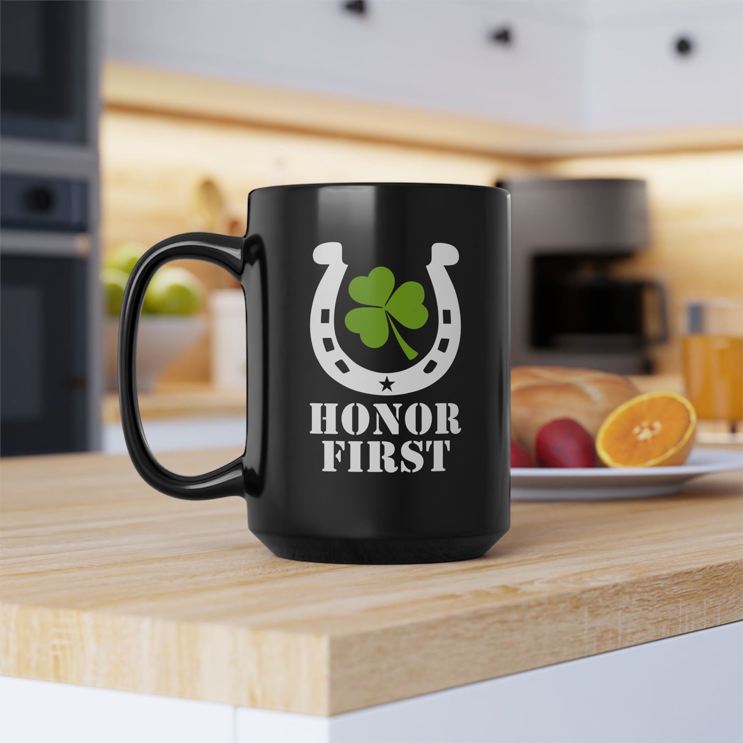 Border Patrol St. Patrick Day's Honor First Black Mug, 15oz