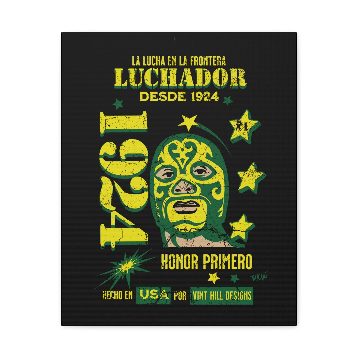 Border Patrol Luchador Print Canvas Art 1