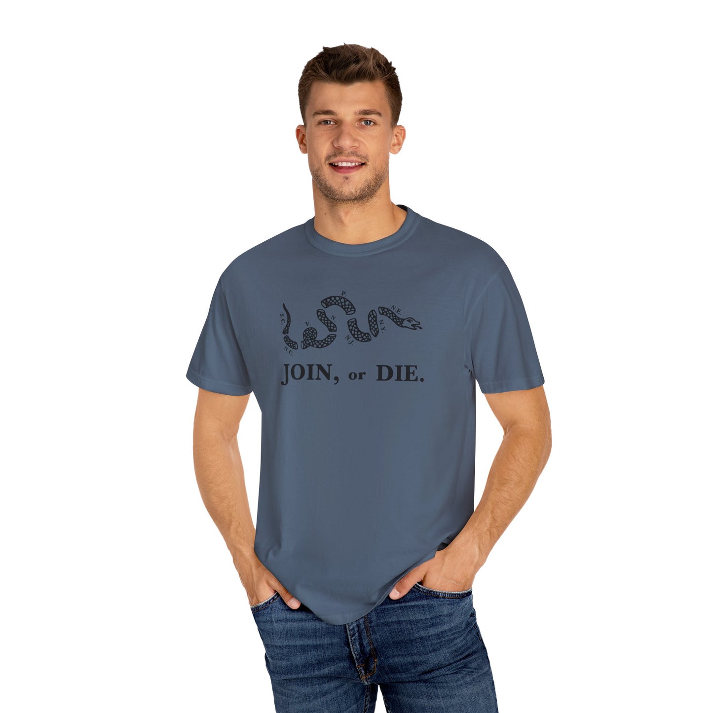 Join or Die Patriotic T-Shirt by Vint Hill Designs