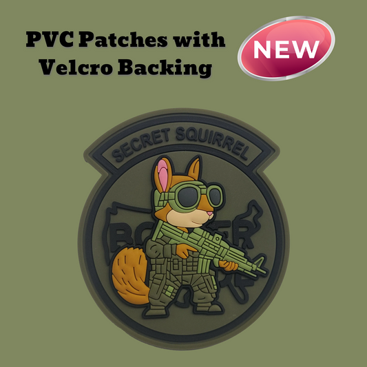 Border Patrol Secret Squirrel PVC Patch w Velcro Backing