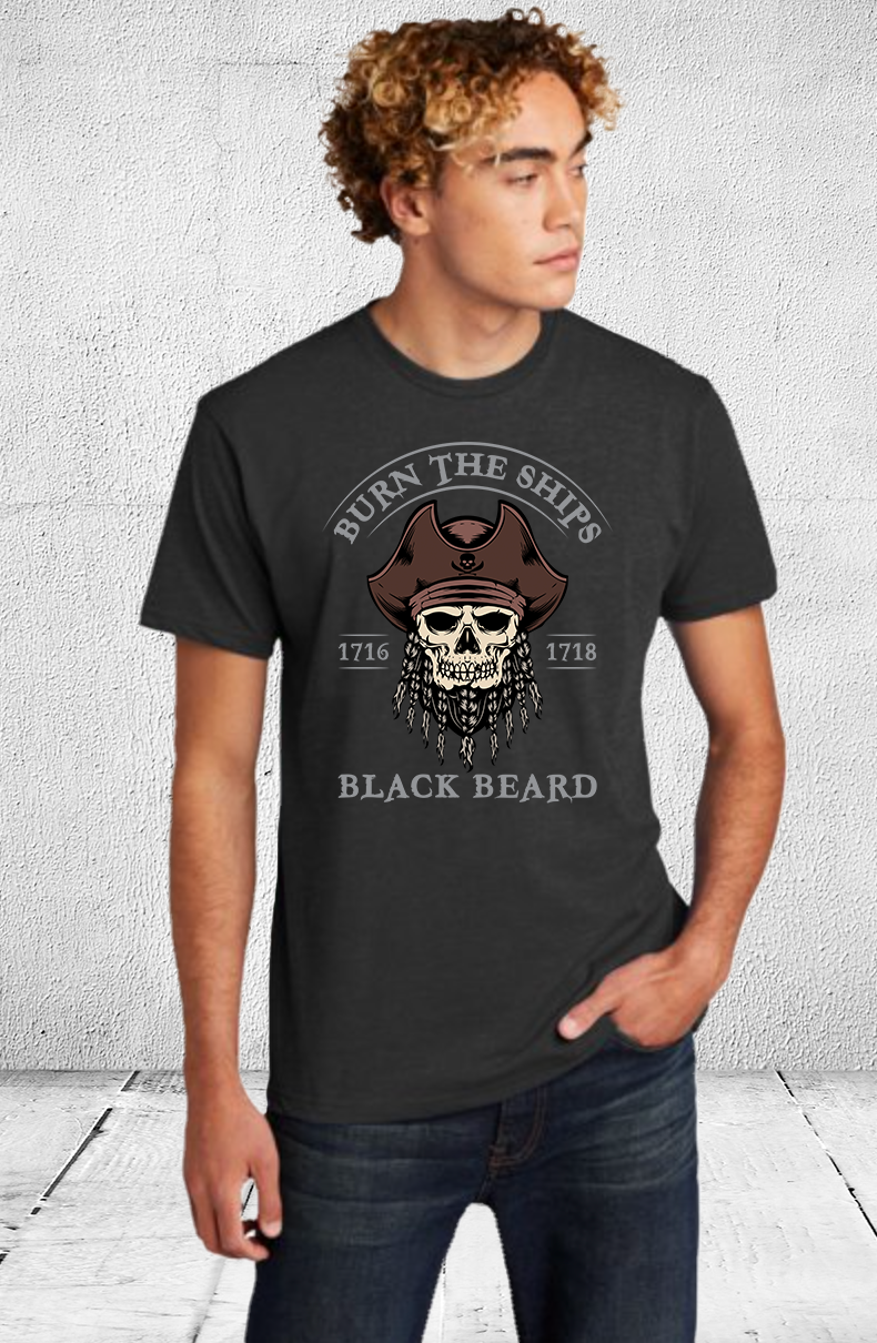 Black Beard Burn The Ships Tee