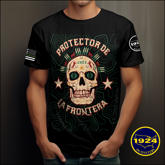 Protector De La Frontera Sugar Skull T-Shirt by 1924 Outfitters