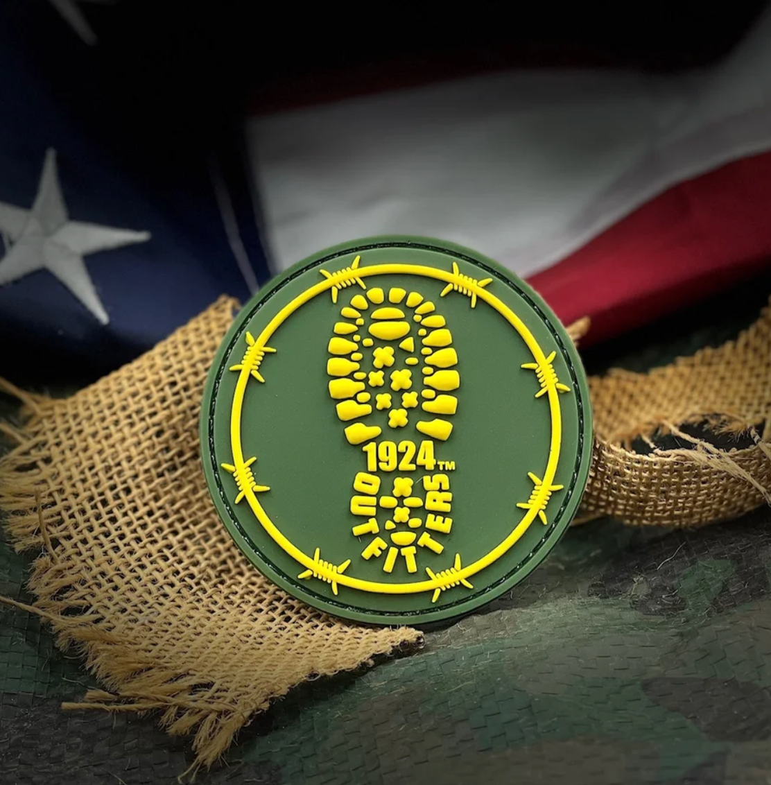 The Border Patrol Boot PVC Patch with background