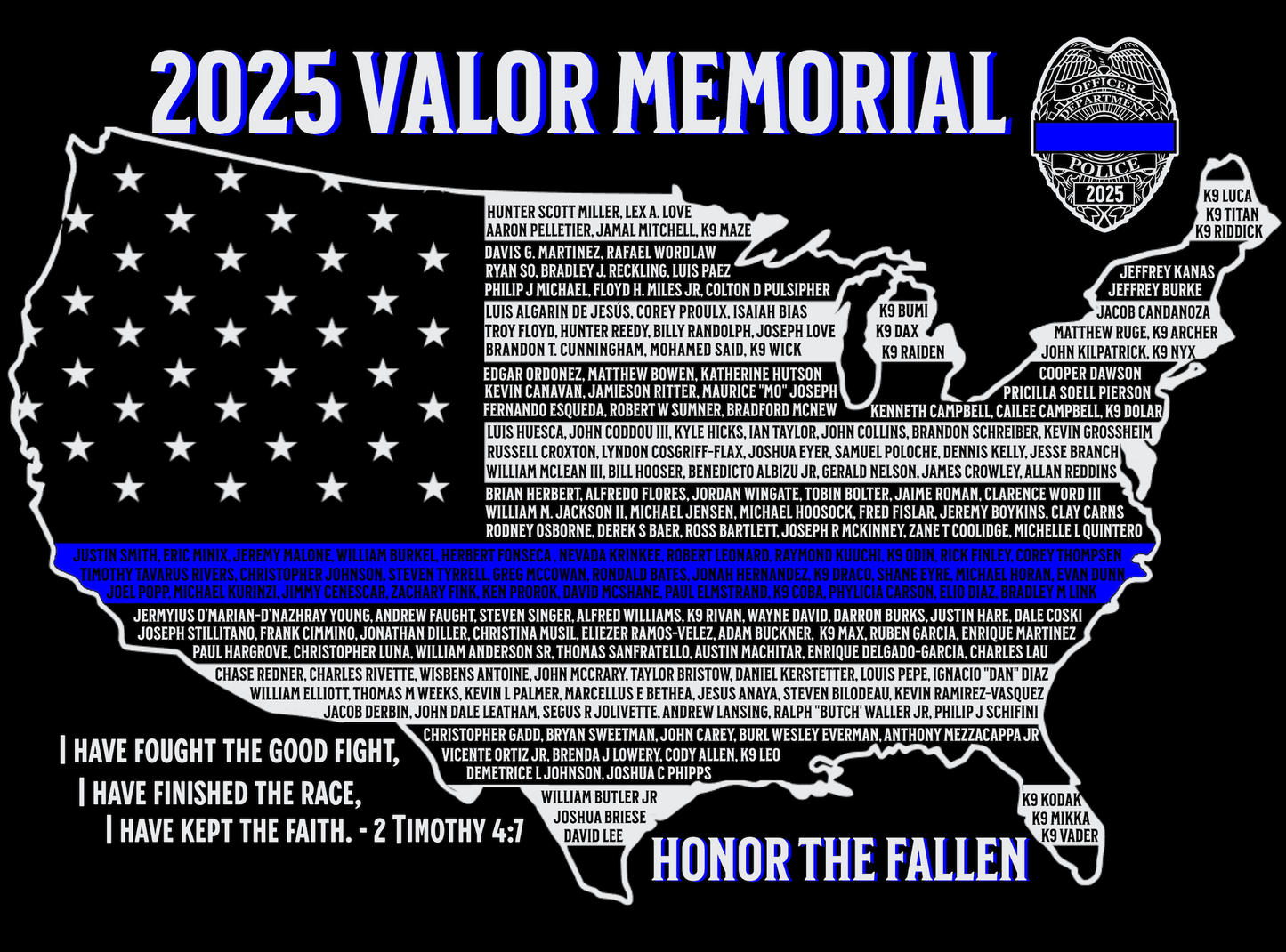 2025 Law Enforcement Valor Memorial Dri-Fit Shirt