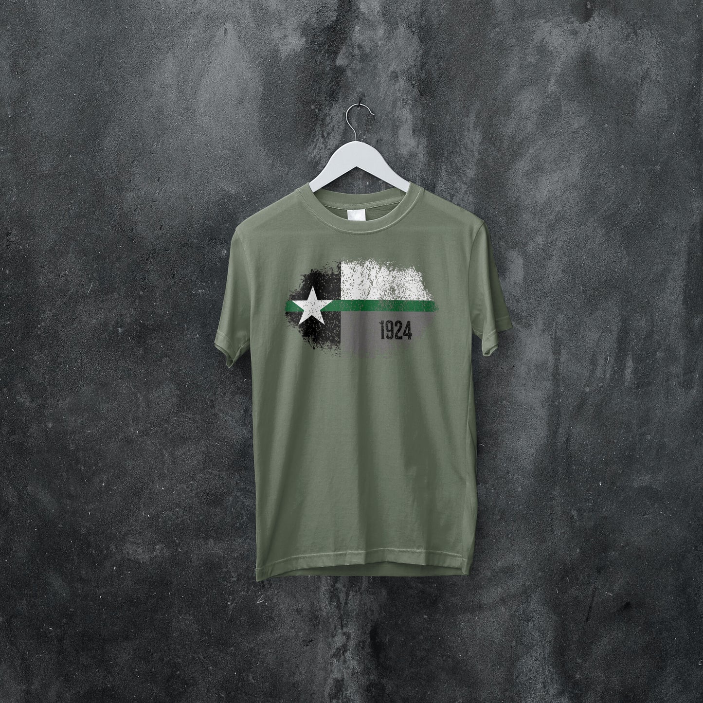 Texas Grunge Thin Green Line Flag Border Patrol T-Shirt 20