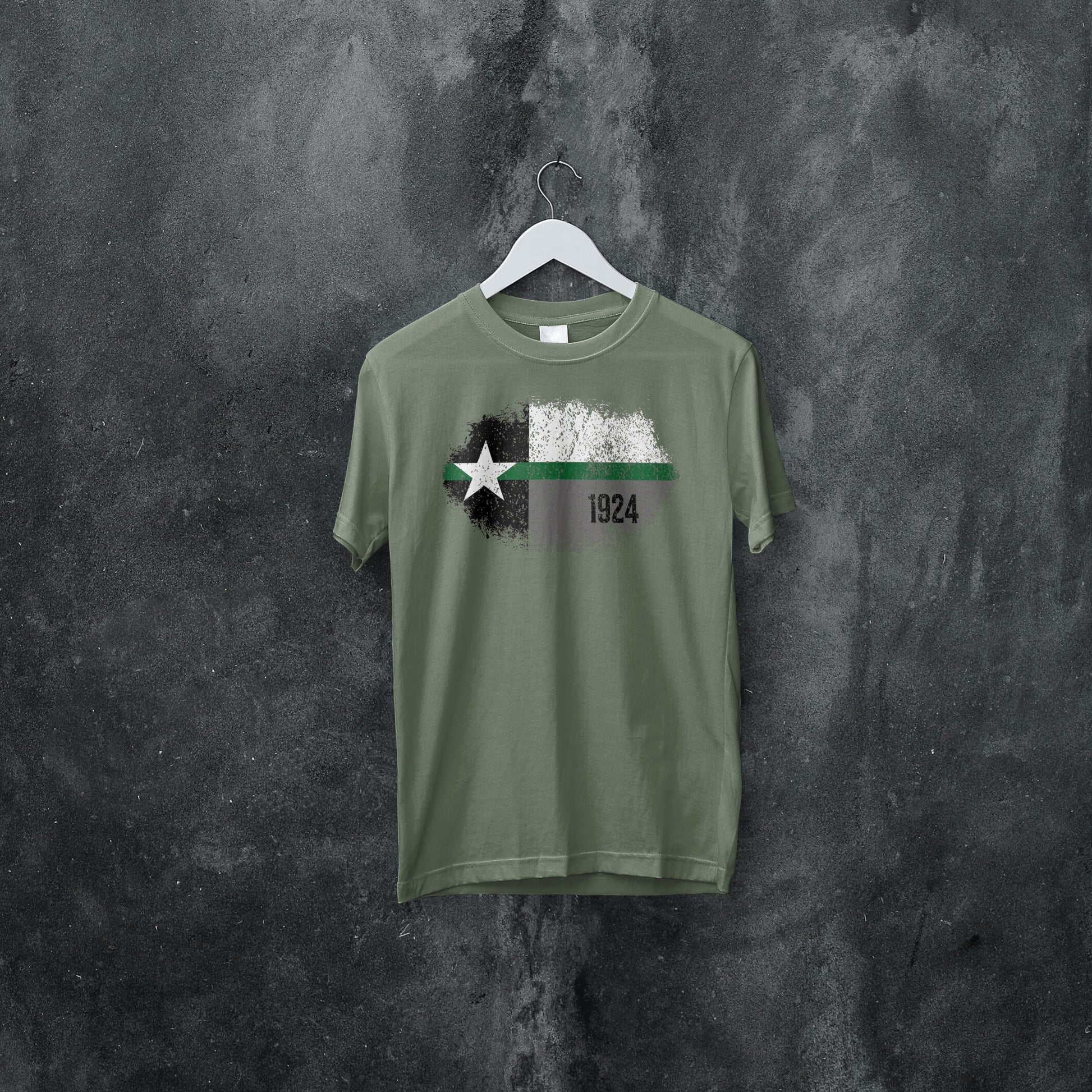 Texas Grunge Thin Green Line Flag Border Patrol T-Shirt 7